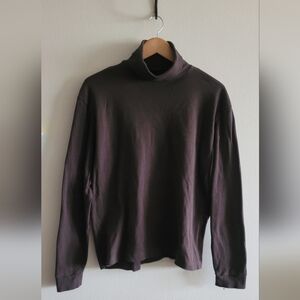 Woolrich cotton basic turtleneck Women's XL rich chocolate brown